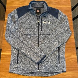 Seattle Seahawks Full Zip Fleece Sweater - Men’s Medium